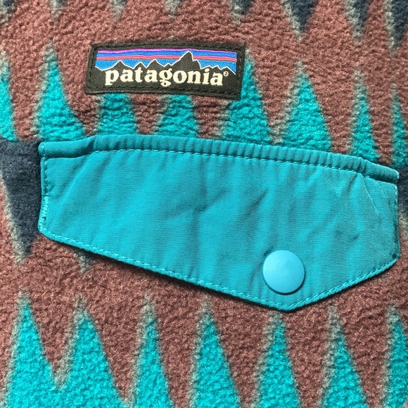 RARE EXC Patagonia Laughing Waters Elwha Blue Synchilla Snap T Fleece Women’s M - Picture 4 of 17